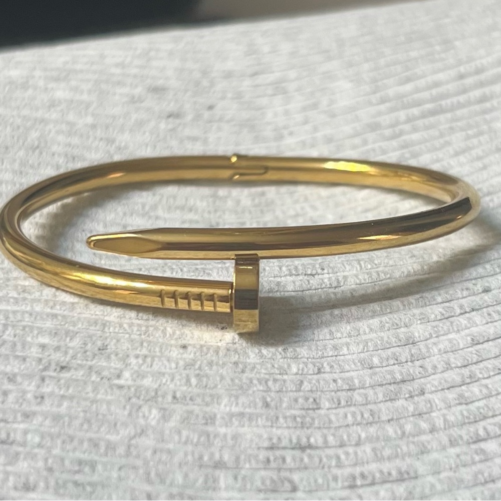 Stainless Steel Nail Design Bangle Bracelet